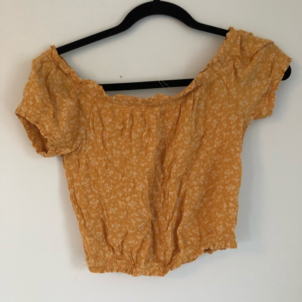 yellow off the shoulder top